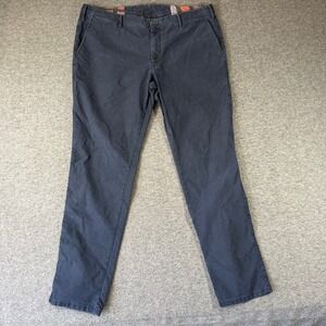 MMX Germany Mens Chino Trousers Navy Blue Flat Front Pants 40x33.5